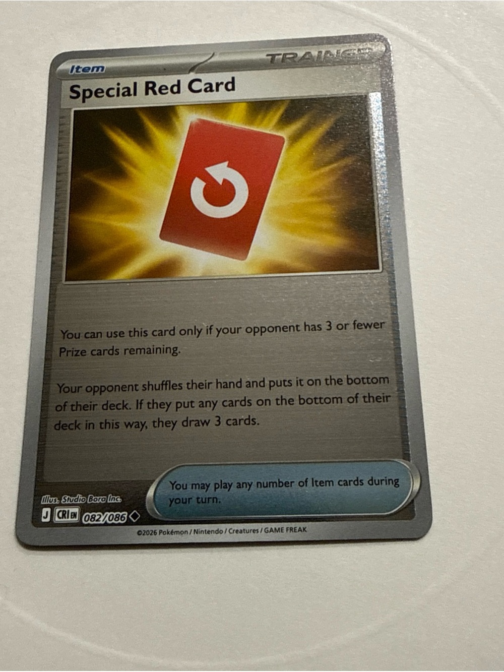 Special Red Card 082/086 - Uncommon - Pokémon TCG: Chaos Rising - English NM